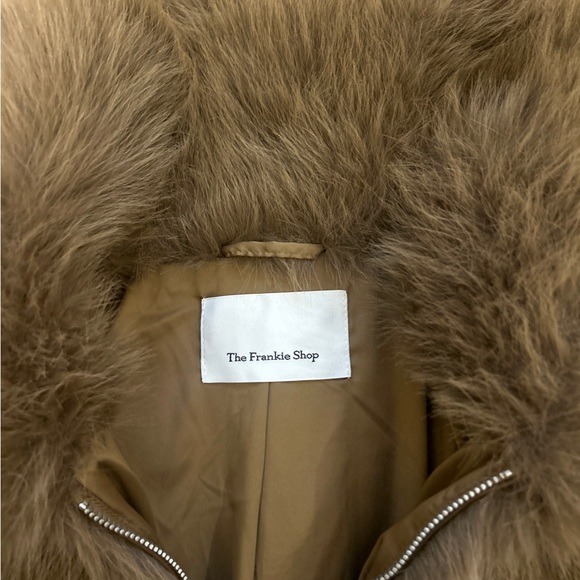 The Frankie Shop Hope Faux Fur Jacket in Camel - Picture 3 of 6